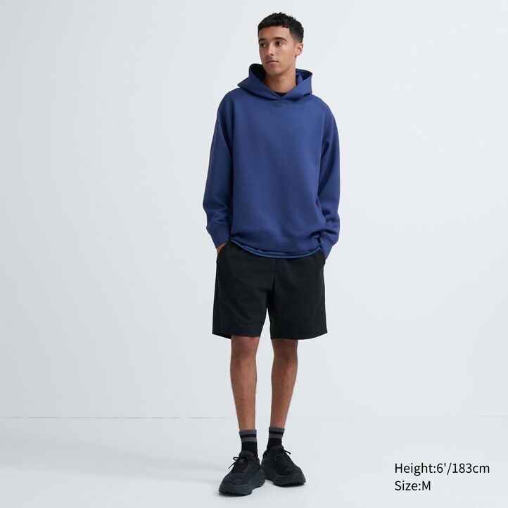 sudadera con capucha elástica dry sweat de uniqlo para hombre color gris
