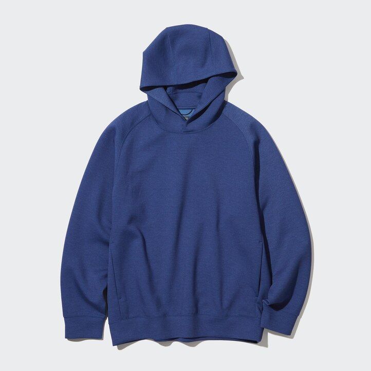 sudadera con capucha elástica dry sweat de uniqlo para hombre color gris