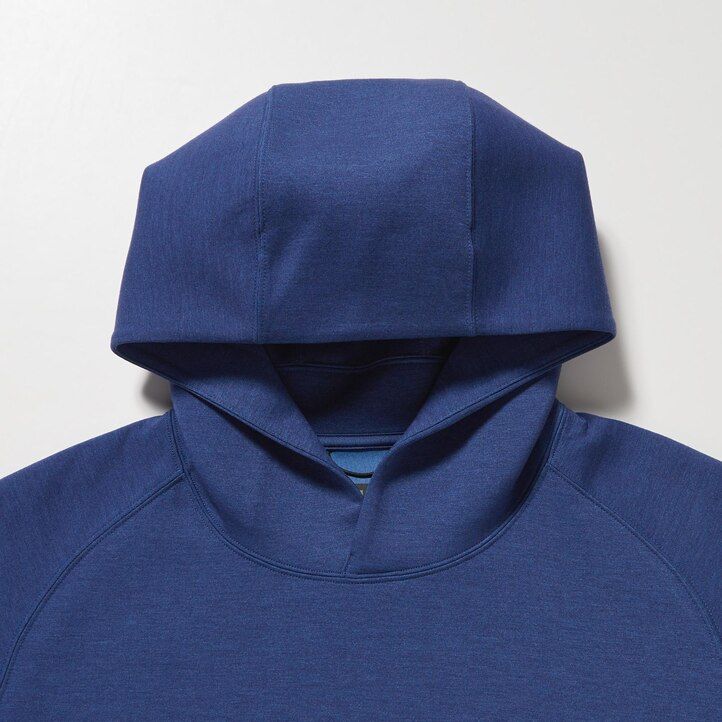 sudadera con capucha elástica dry sweat de uniqlo para hombre color gris