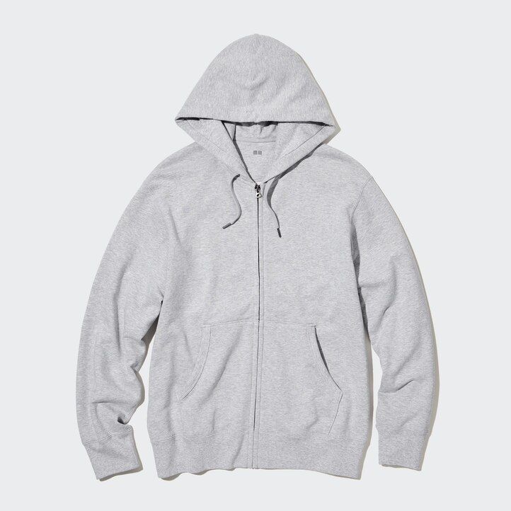 sudadera con capucha y cremallera uniqlo negra para hombre