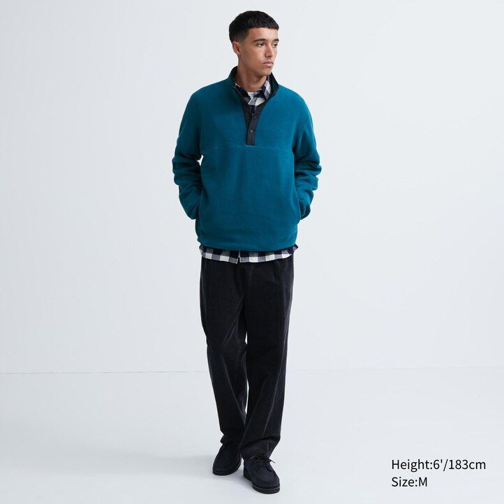 sudadera con capucha y botones de forro polar uniqlo blanca para hombre