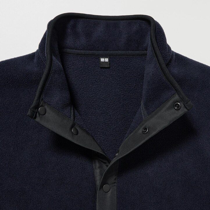 sudadera con capucha y botones de forro polar uniqlo blanca para hombre