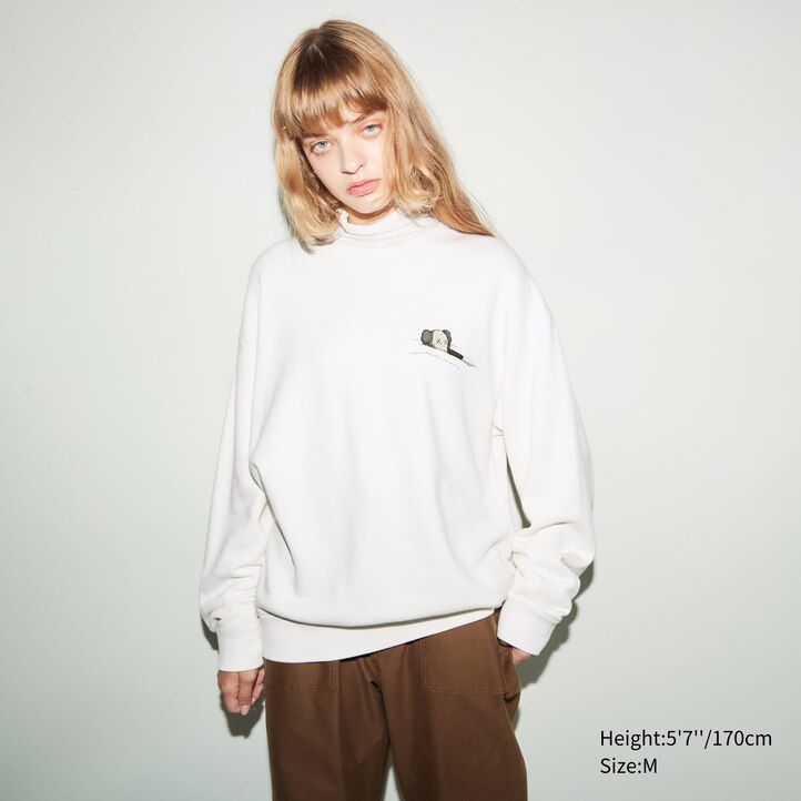 sudadera con capucha gráfica uniqlo kaws ut para hombre color blanco