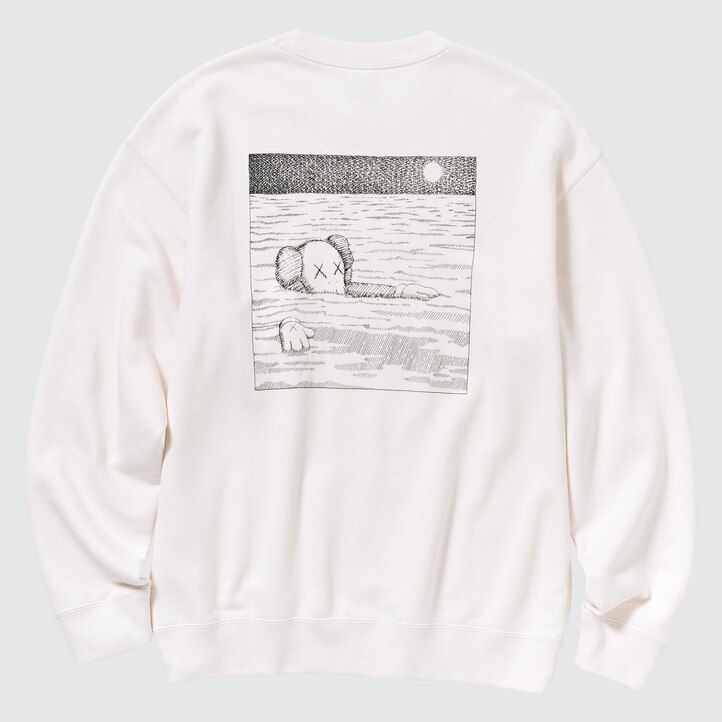 sudadera con capucha gráfica uniqlo kaws ut para hombre color blanco