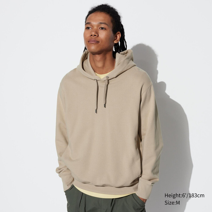sudadera con capucha uniqlo beige para hombre