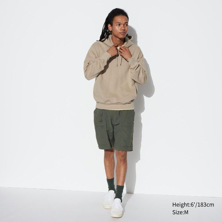 sudadera con capucha uniqlo beige para hombre