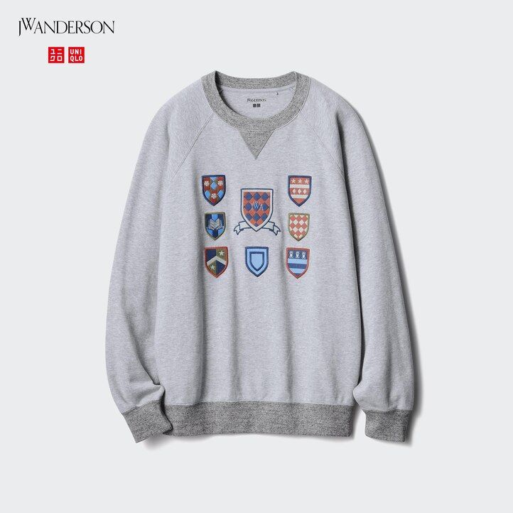 sudadera con capucha uniqlo college para hombre gris
