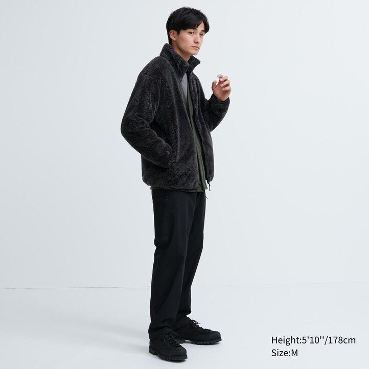 chaquetas de polar esponjoso uniqlo blancas con cremallera para hombre