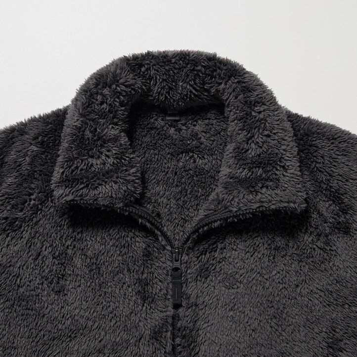 chaquetas de polar esponjoso uniqlo blancas con cremallera para hombre