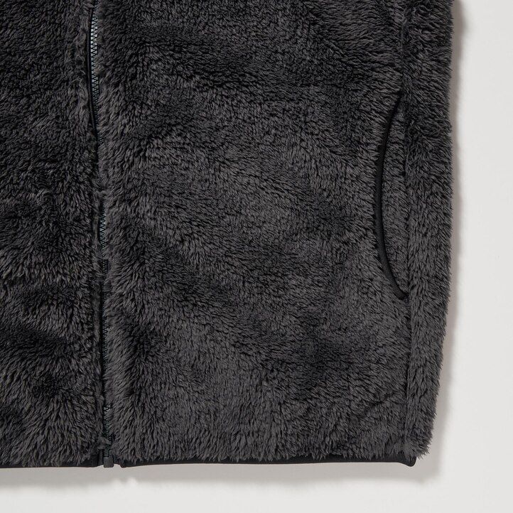 chaquetas de polar esponjoso uniqlo blancas con cremallera para hombre