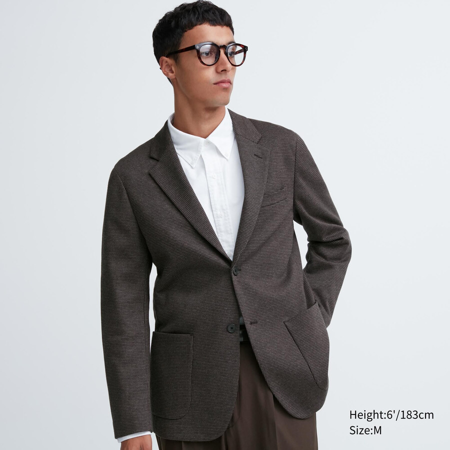 chaquetas estampadas uniqlo comfort para hombre en marrón oscuro