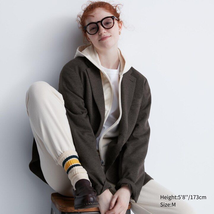 chaquetas estampadas uniqlo comfort para hombre en marrón oscuro
