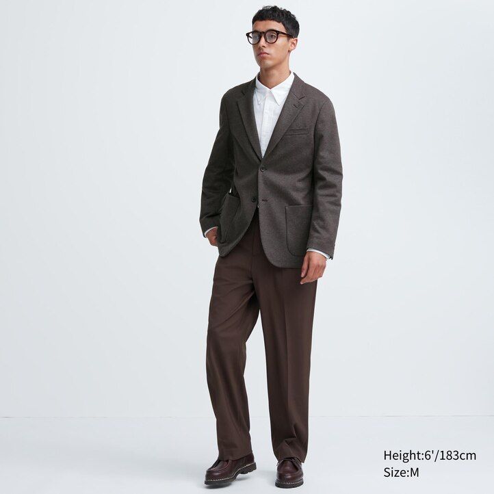 chaquetas estampadas uniqlo comfort para hombre en marrón oscuro