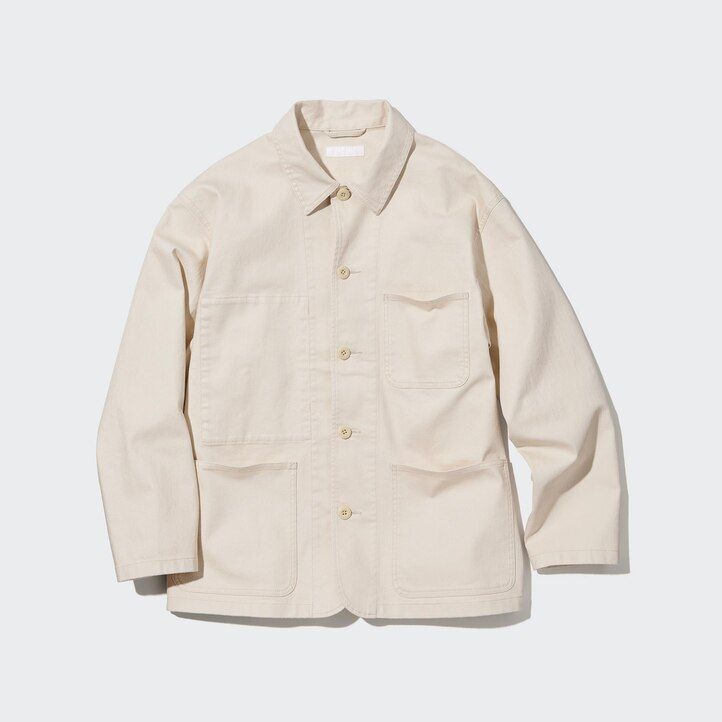 chaquetas vaqueras utilitarias blancas uniqlo para hombre