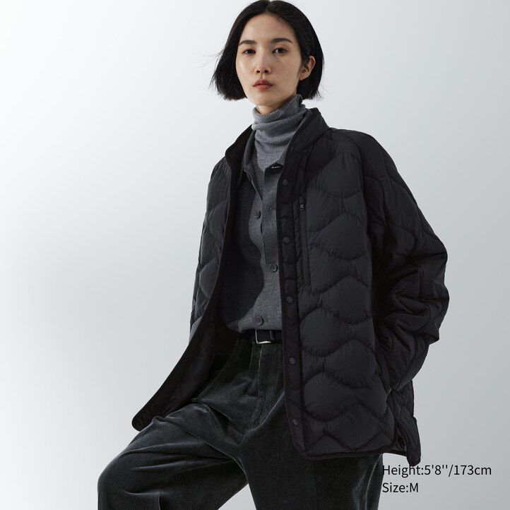 chaquetas de plumón híbrido reciclado uniqlo negras para hombre