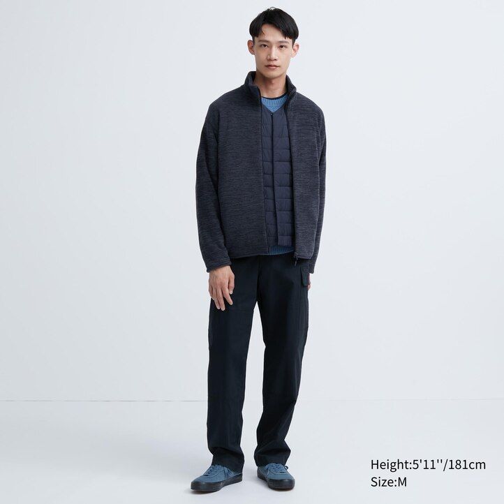 chaquetas de polar uniqlo blancas con cremallera para hombre