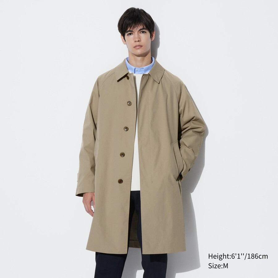 chaquetas uniqlo de dos vías con botonadura sencilla en beige para hombre