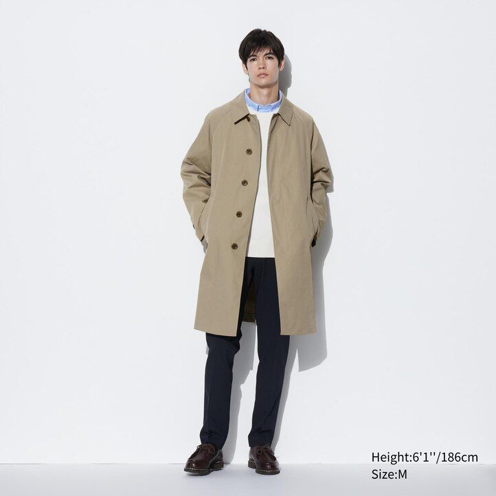 chaquetas uniqlo de dos vías con botonadura sencilla en beige para hombre