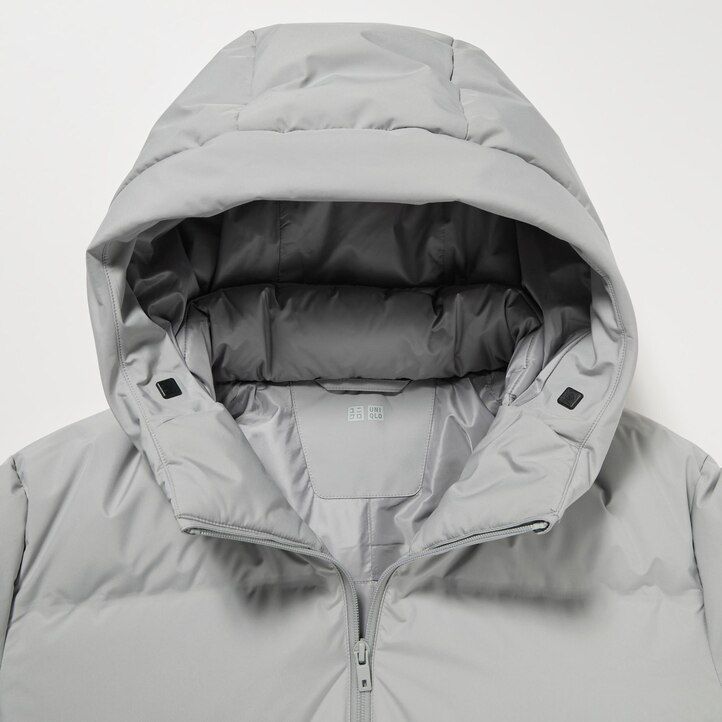 chaqueta uniqlo gris claro con corte 3d y sin costuras para hombre