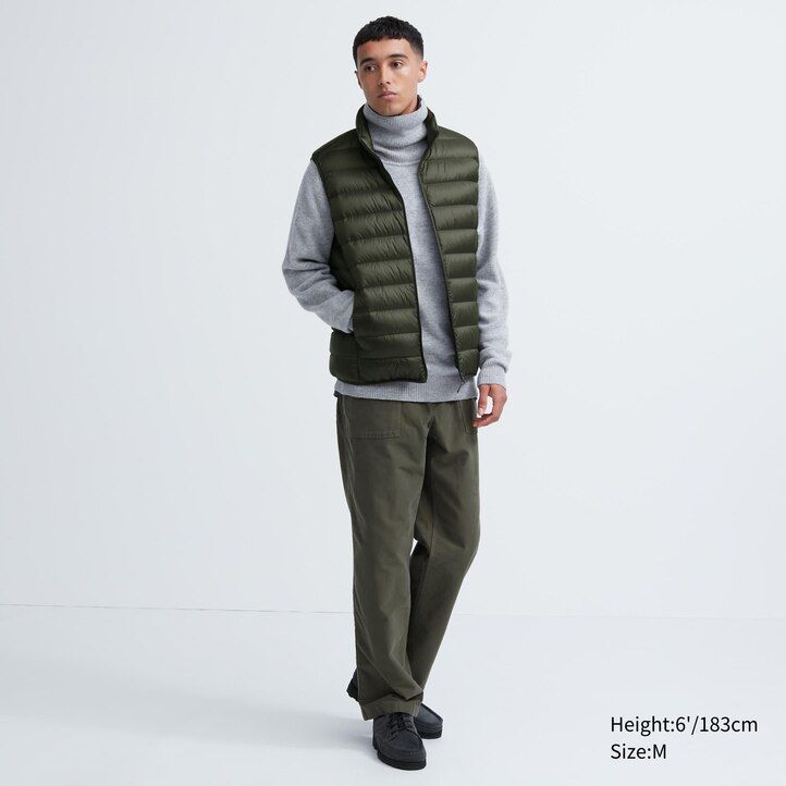 chaquetas acolchadas de plumón ultraligero uniqlo para hombre color oliva