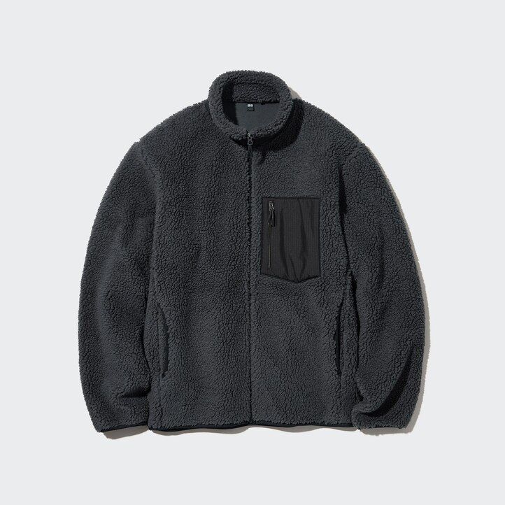 chaquetas polares cortavientos uniqlo para hombre en gris oscuro