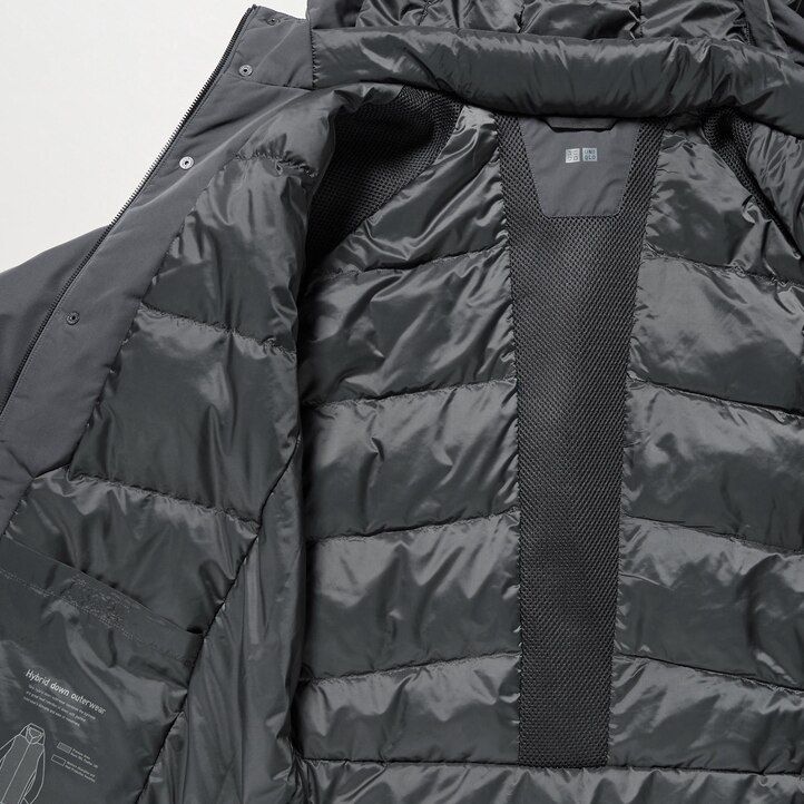 chaquetas de plumón híbridas uniqlo para hombre color negro