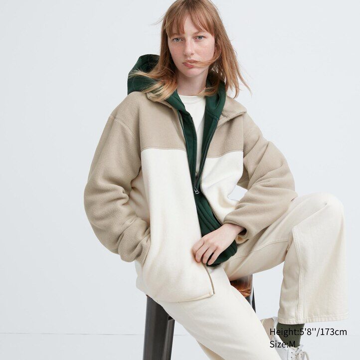 chaquetas de forro polar con cremallera uniqlo para hombre color gris