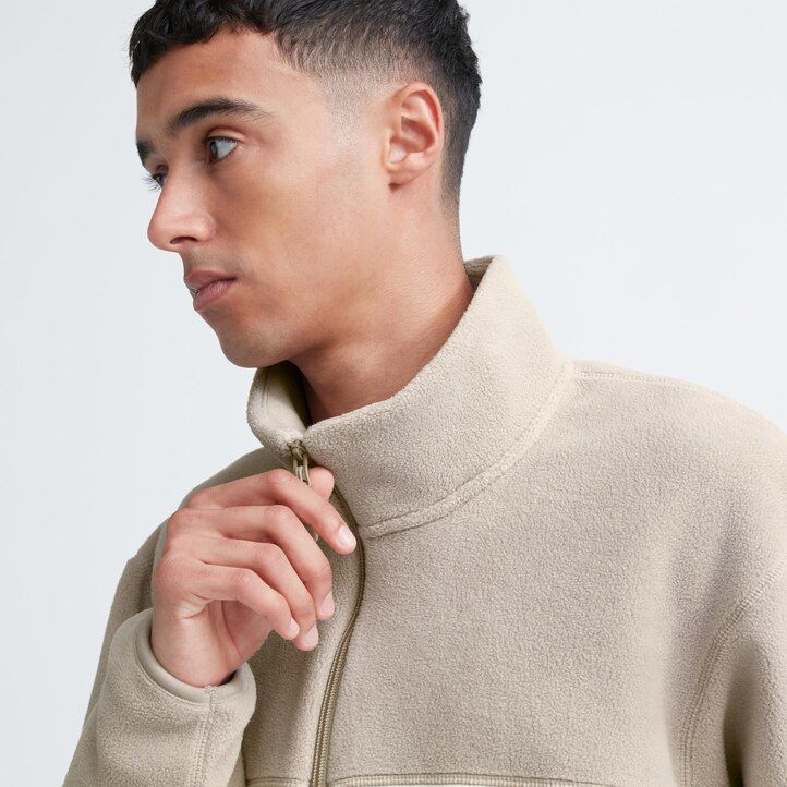 chaquetas de forro polar con cremallera uniqlo para hombre color gris