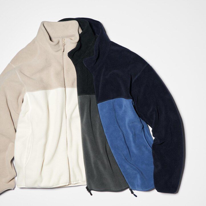 chaquetas de forro polar con cremallera uniqlo para hombre color gris