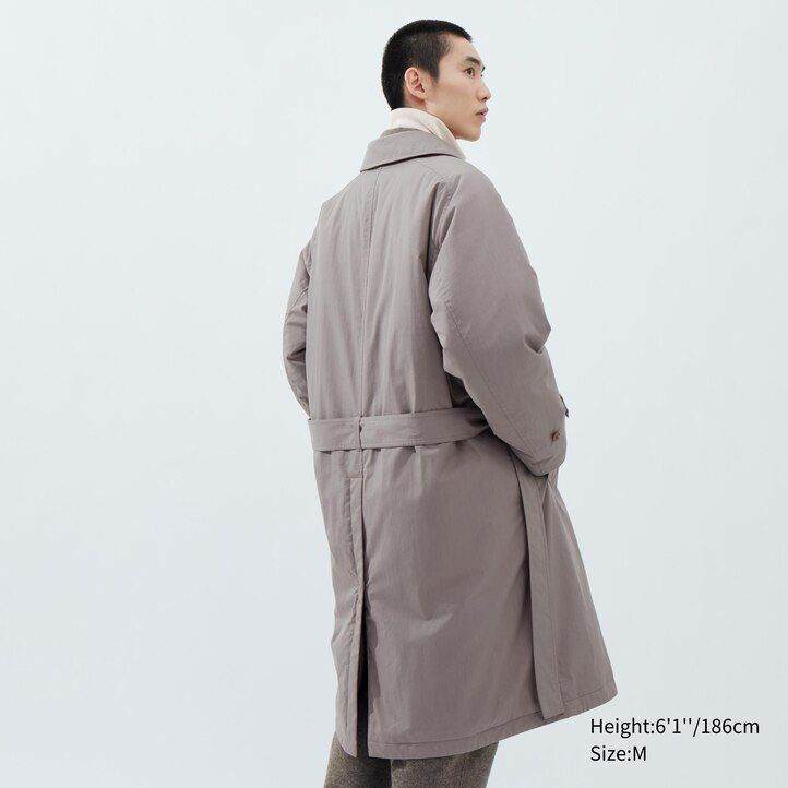 chaquetas acolchadas de botonadura sencilla uniqlo grises para hombre