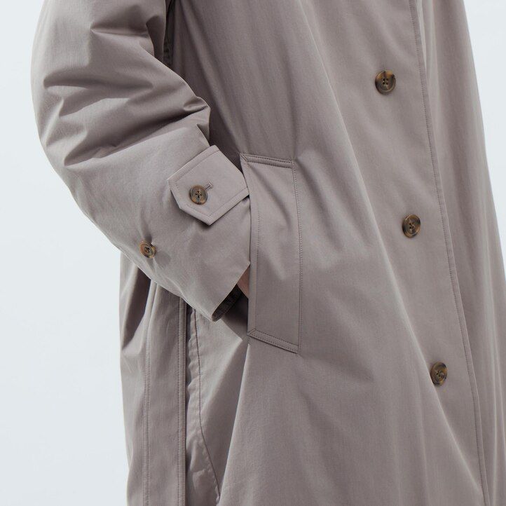 chaquetas acolchadas de botonadura sencilla uniqlo grises para hombre