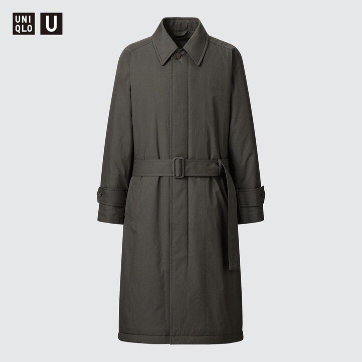 chaquetas acolchadas de botonadura sencilla uniqlo grises para hombre