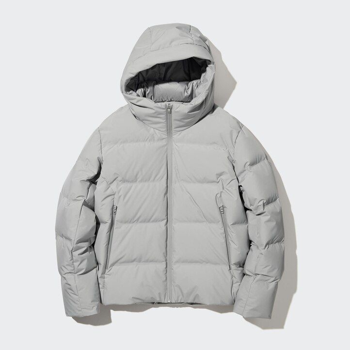 chaqueta uniqlo gris claro con corte 3d y sin costuras para hombre