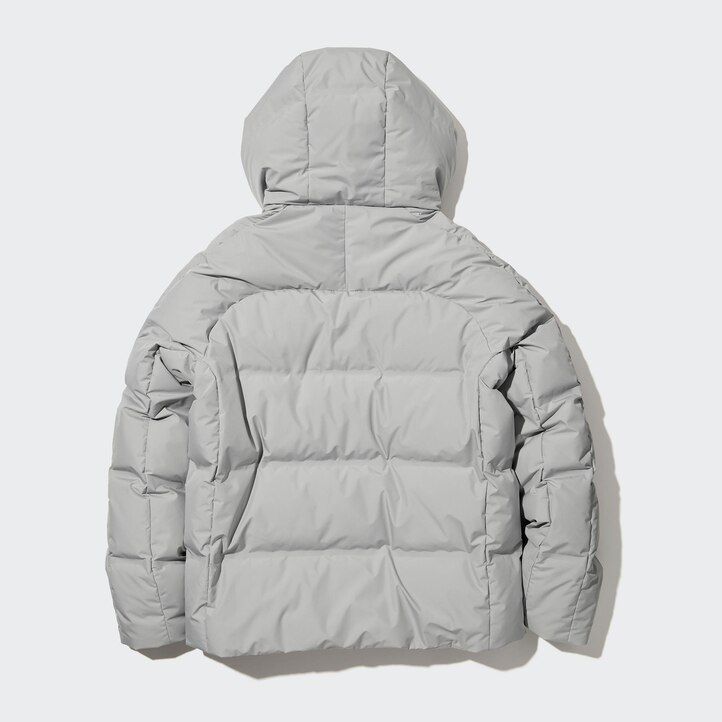 chaqueta uniqlo gris claro con corte 3d y sin costuras para hombre