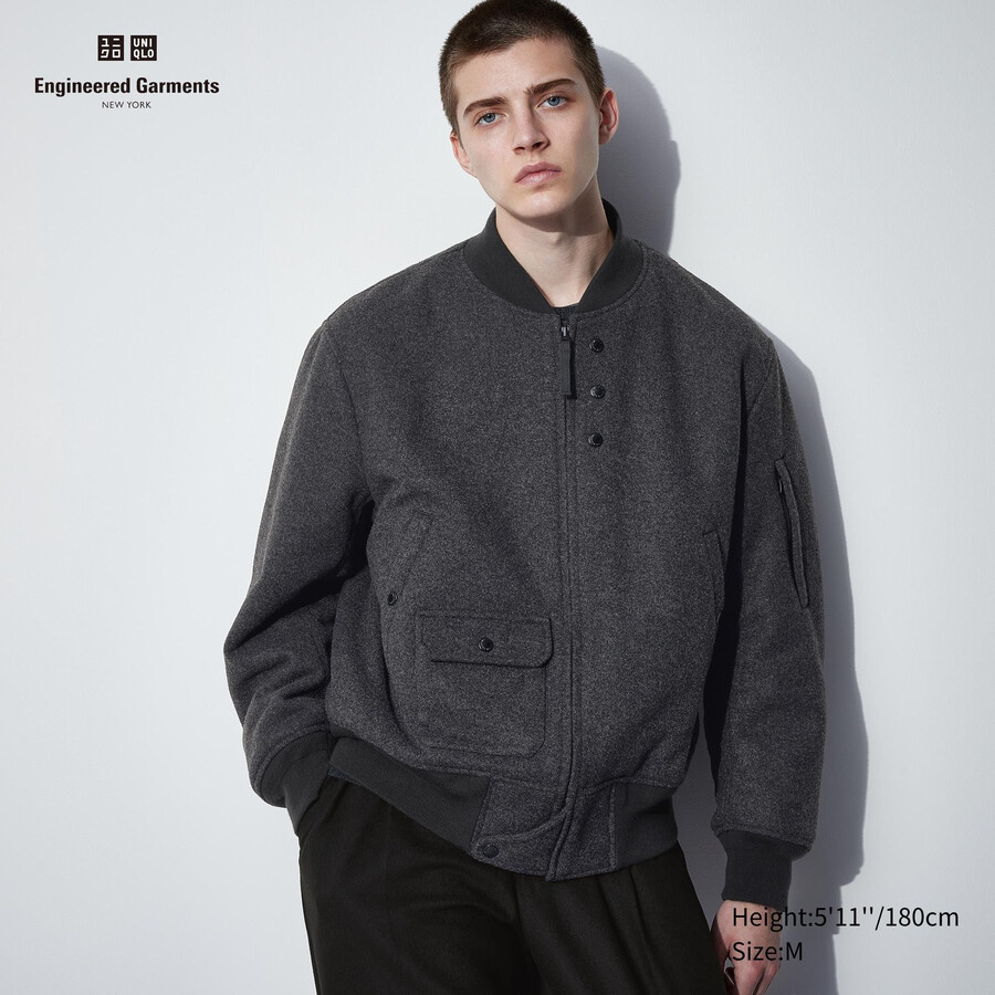 chaqueta acolchada cálida uniqlo heattech para hombre gris oscuro