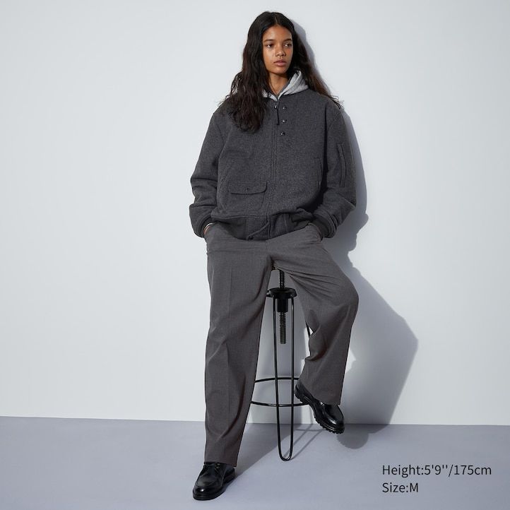 chaqueta acolchada cálida uniqlo heattech para hombre gris oscuro