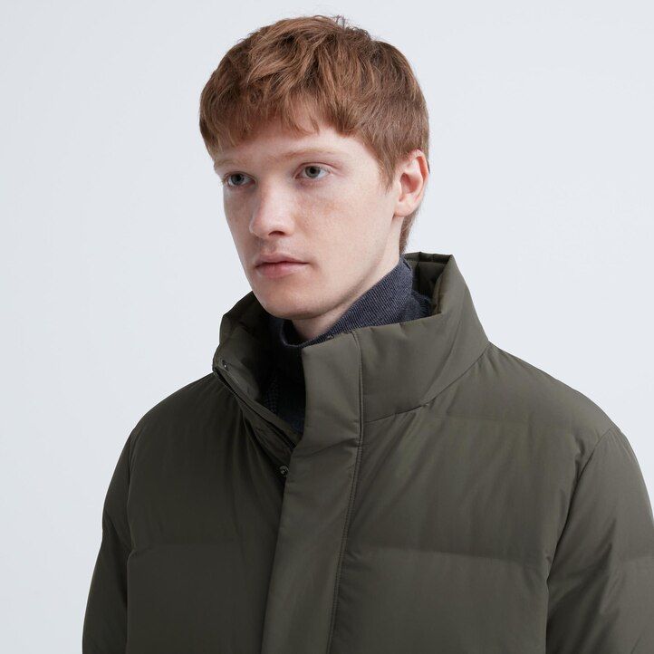 chaquetas de plumón sin costuras uniqlo para hombre color oliva