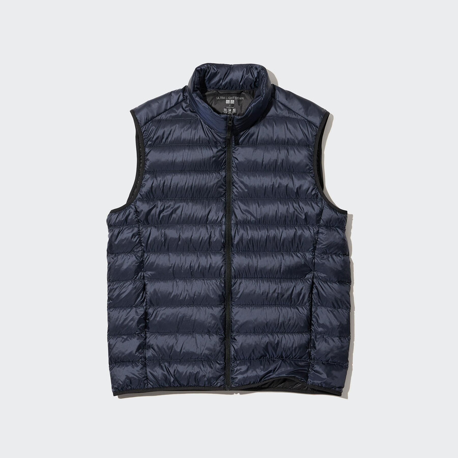 chaquetas de plumón ultraligeras uniqlo para hombre en azul marino