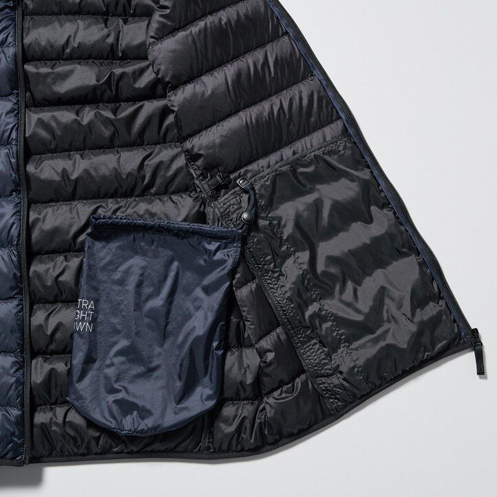chaquetas de plumón ultraligeras uniqlo para hombre en azul marino