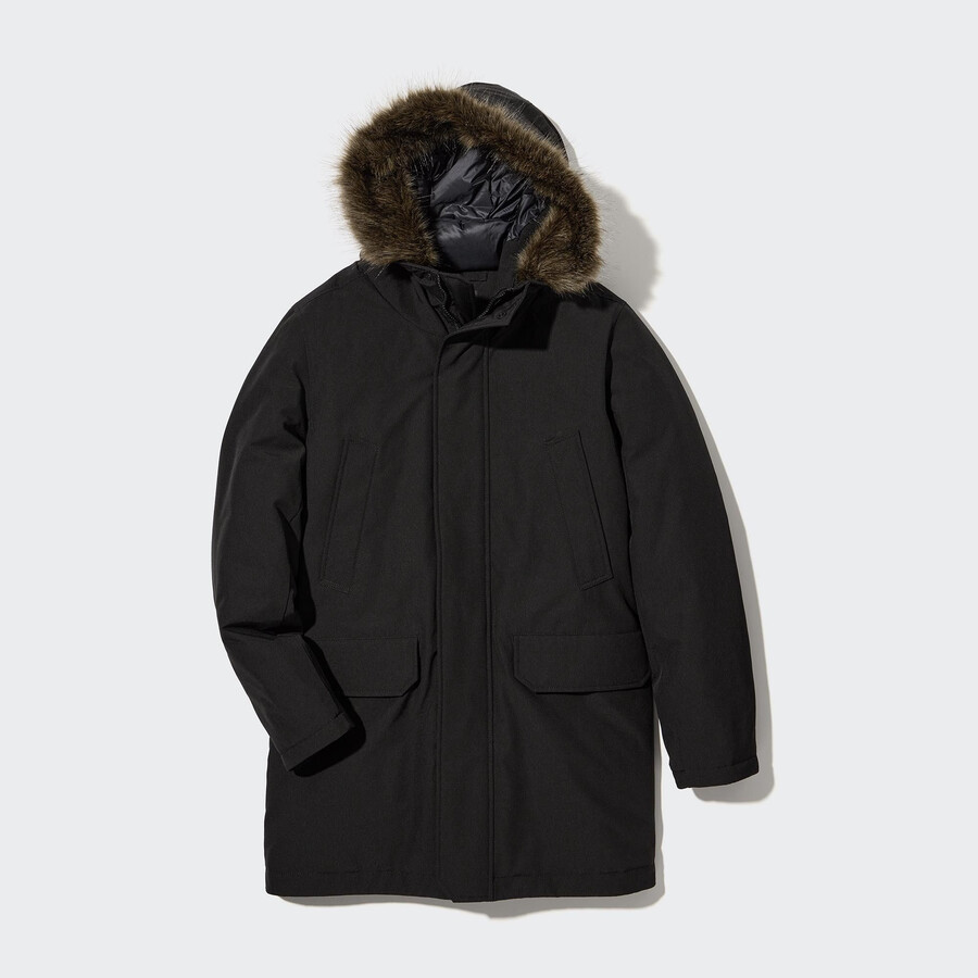 chaquetas de plumón híbridas ultra cálidas uniqlo para hombre color negro