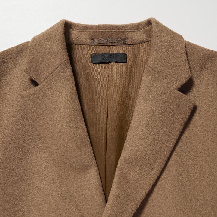 chaquetas chesterfield de mezcla de lana uniqlo para hombre color negro