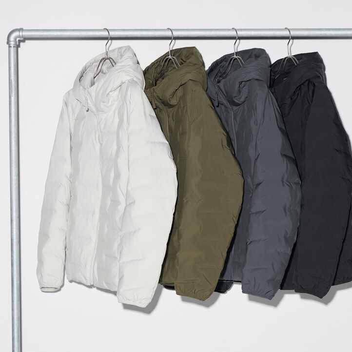 chaquetas acolchadas y cálidas uniqlo blancas para hombre