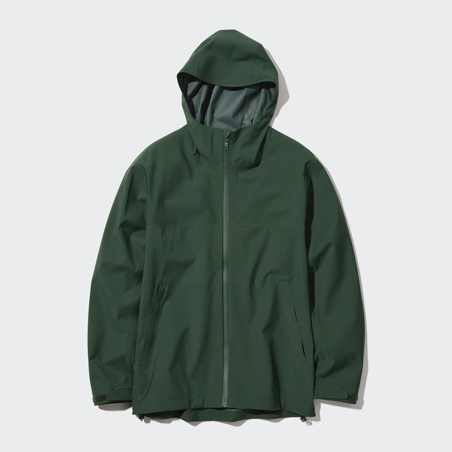 chaquetas uniqlo blocktech con corte 3d en color oliva para hombre