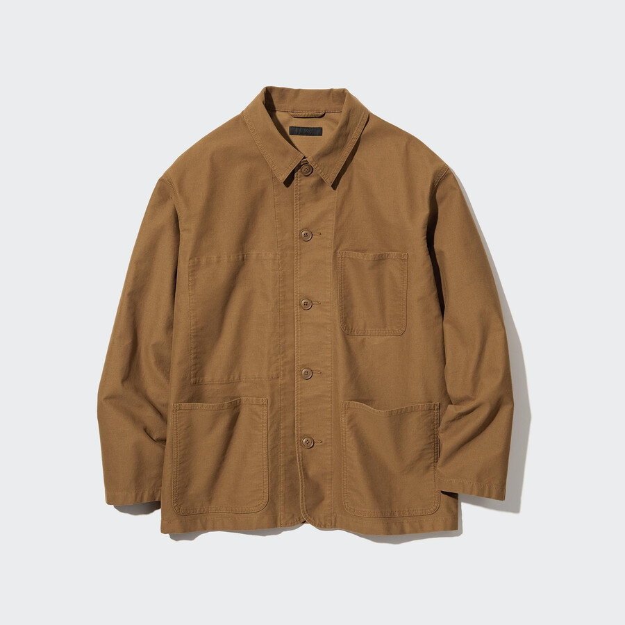 chaquetas utilitarias marrones uniqlo para hombre