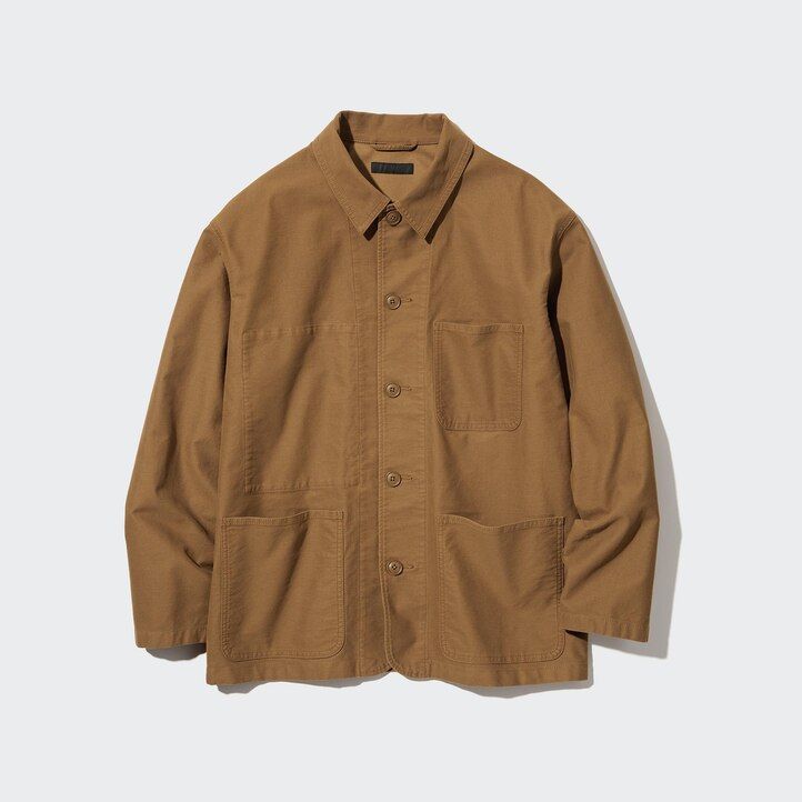 chaquetas utilitarias marrones uniqlo para hombre