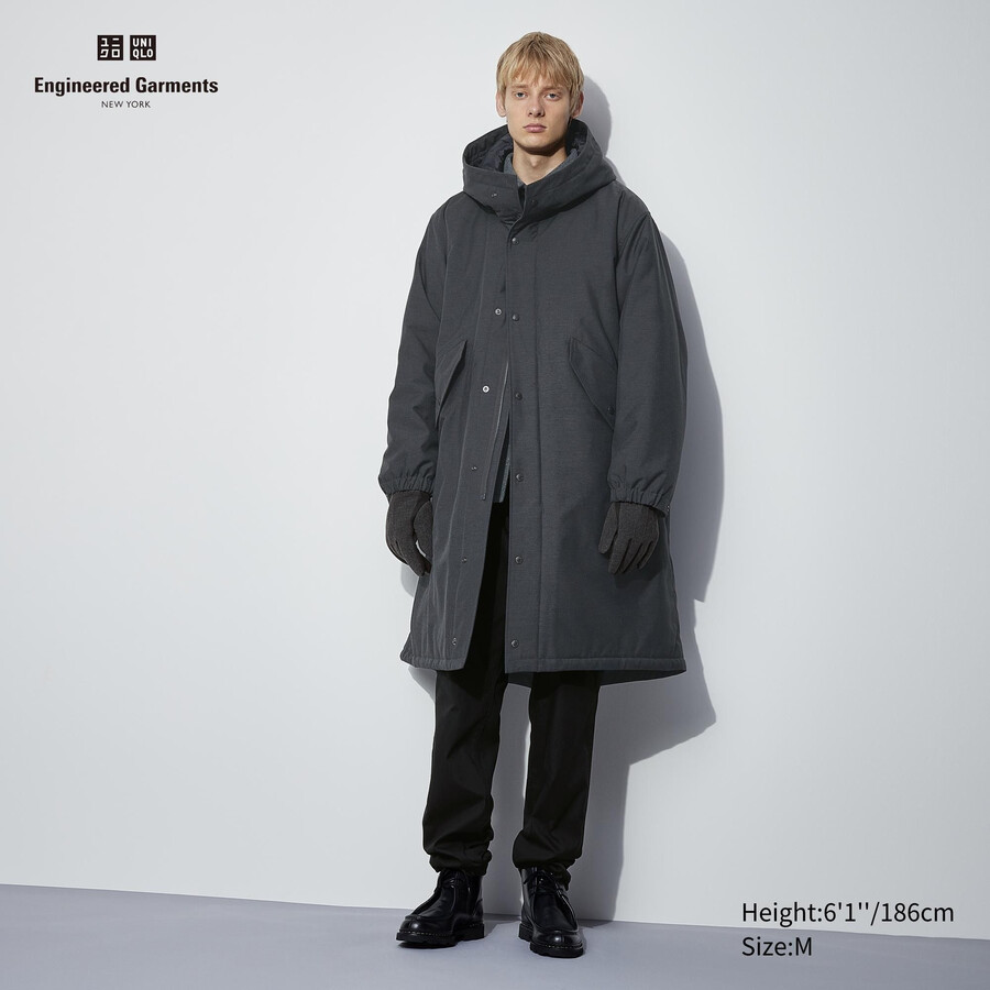 chaquetas acolchadas y cálidas uniqlo heattech para hombre en gris oscuro