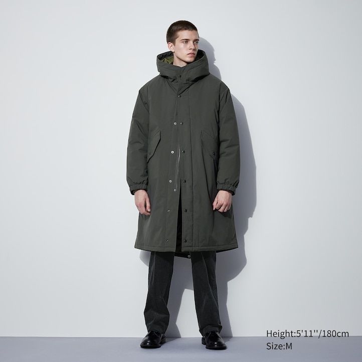 chaquetas acolchadas y cálidas uniqlo heattech para hombre en gris oscuro