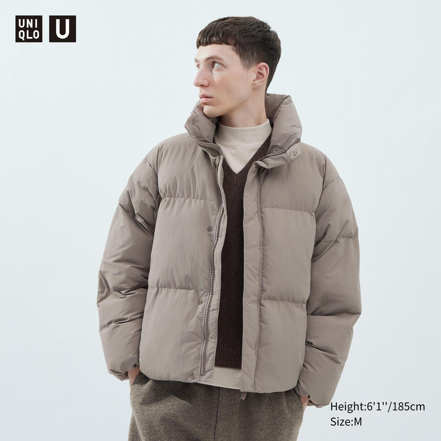chaquetas acolchadas uniqlo volume para hombre en beige