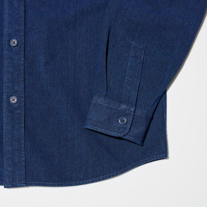 chaquetas de mezclilla de jersey azul uniqlo para hombre