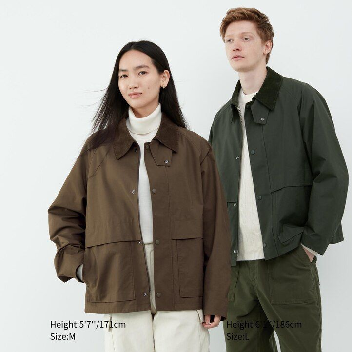 chaquetas blusón utilitarias uniqlo para hombre color negro